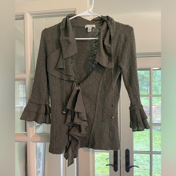Boston Proper Cardigan Olive XSM - Picture 1 of 9